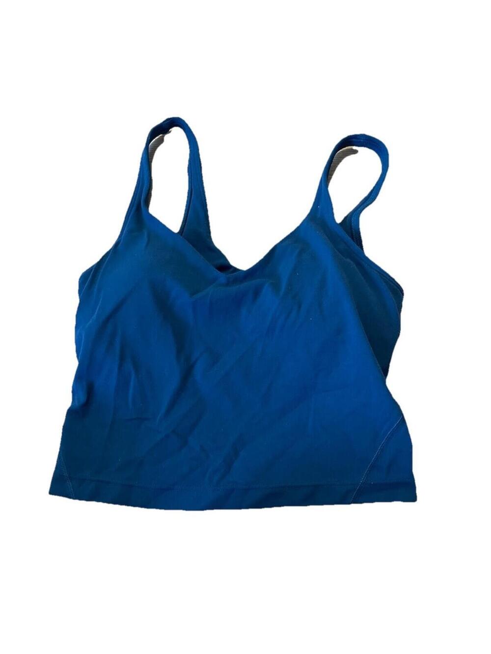 LULULEMON ALIGN TANK TIGHT FIT CROPPED LENGTH BLUE SZ 2 H98